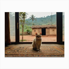 Cat In A Hut 3 Canvas Print