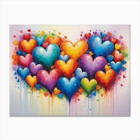 Hearts Of Love 10 Canvas Print