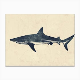Pelagic Thresher Shark Grey Silhouette 1 Canvas Print