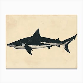 Zebra Shark Silhouette 1 Canvas Print
