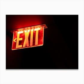 Exit Here, In Neon Canvas Print