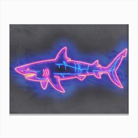 Pink Tiger Neon Shark 1 Canvas Print