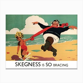 Skegness, Funny Vintage Travel Poster Canvas Print