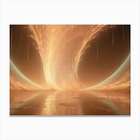 Abstract Image Of Swirling, Glowing Light In Shades Of Orange And Teal Canvas Print