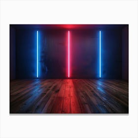 Neon Lights In A Room Canvas Print