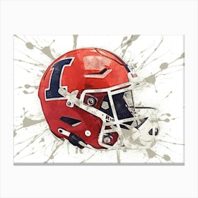 Illinois Fighting Illini Orange NCAA Helmet Poster Canvas Print