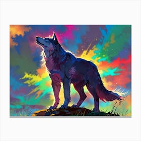 Rainbow Wolf 1 Canvas Print