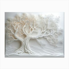 3d White Tree 3 Canvas Print