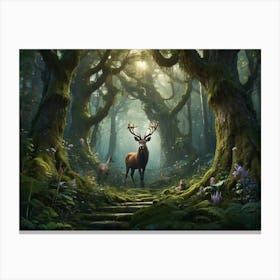 Deer In The Forest 1 Canvas Print