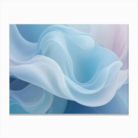 Abstract Background With Smooth, Flowing, Translucent Shapes In Shades Of Blue And White, Creating A Soft And Ethereal Effect Canvas Print