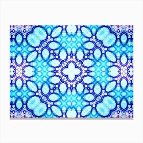 Blue Pattern With Bubbles Canvas Print