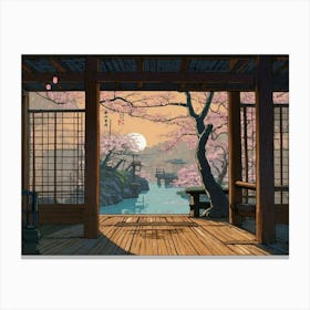 Default March Madness Concept Art Japanese Woodblock 1 Canvas Print