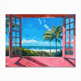 Key West From The Window View Painting 2 Canvas Print