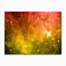 Orange, Yellow Galaxy Space Background Canvas Print