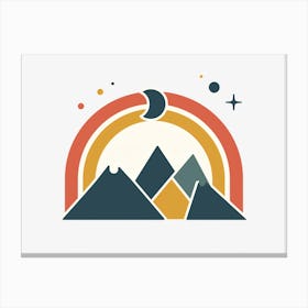 Mountains And Moon Canvas Print