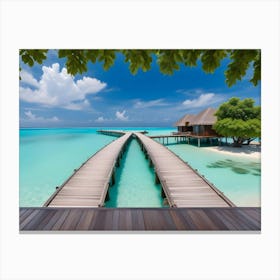 Pier On The Beach Canvas Print