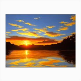 Sunset On The River Canvas Print