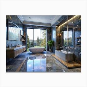 Modern Luxury Bathroom Interior Canvas Print