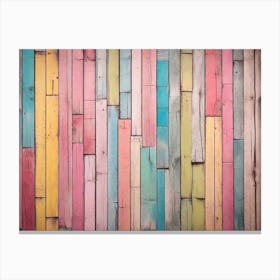 Colorful Wooden Wall 2 Canvas Print