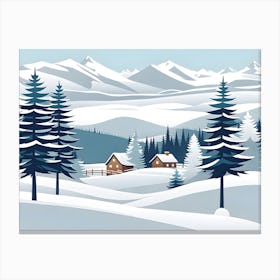 Christmas snow 6 vector art Canvas Print