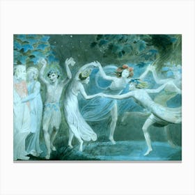 Oberon, Titania and Puck with Fairies Dancing c.1786, William Blake in HD Remastered Canvas Print