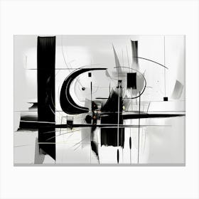 Elegance Abstract Black And White 6 Canvas Print