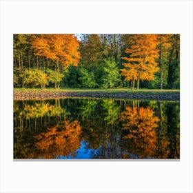 Serene Autumn Reflections 6 Canvas Print