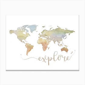 World Map Explore No 266 Canvas Print