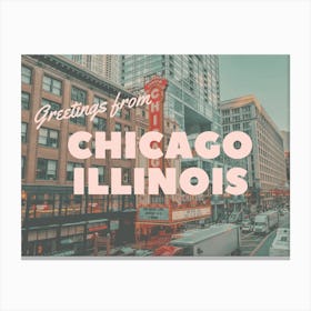 Greetings From Chicago Illinois | Chicago Illinois Travel Postcard 1 Canvas Print