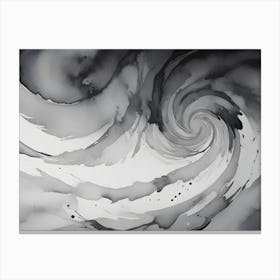 Abstract Black And White Swirling Pattern 9 Canvas Print