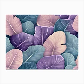 Seamless Pattern Of Leaves Canvas Print