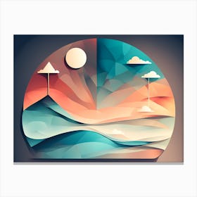 Abstract DAY AND NIGHT VECTOR ART Canvas Print