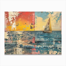 Sailboat At Sunset 4 Canvas Print