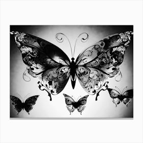 Black And White Butterfly 6 Canvas Print
