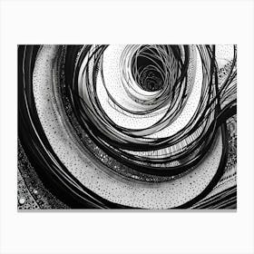 Abstract Black And White Painting 2 Canvas Print