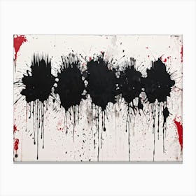 Abstract Painting Featuring Bold Splatters Of Black Ink Grunge Style Silhouettes Emerging Through D (2) Canvas Print