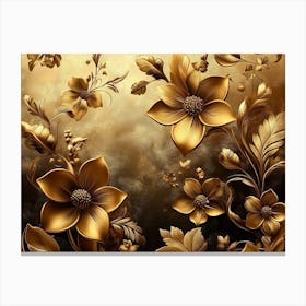 Golden Flowers 10 Canvas Print