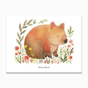 Little Floral Wombat 2 Poster Canvas Print