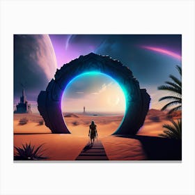 Desert Portal with angel Canvas Print