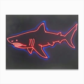 Neon Dark Red Whale Shark 2 Canvas Print