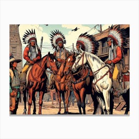 Apaches In Town Canvas Print