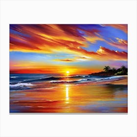 Sunset On The Beach 110 Canvas Print