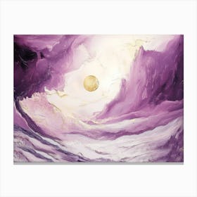 Purple And Gold Abstract Painting Canvas Print