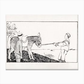 Two Boys And A Donkey, Julie De Graag Canvas Print