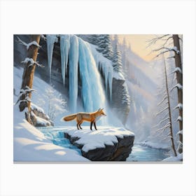 Winter Fox Wilderness Canvas Print