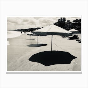 Beach Umbrella Shadows Canvas Print