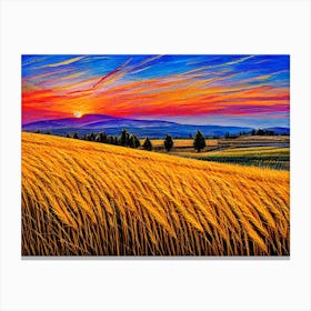 Sunset Wheat Field 1 Canvas Print