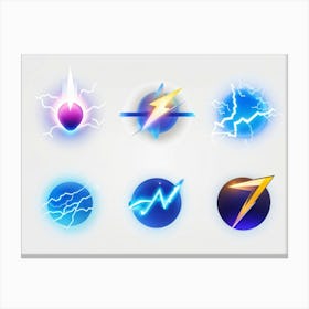 A Collection Of Modern Lightning And Energy Icons Dynamic Curves Emulating The Flow Of Electricity (7) Canvas Print