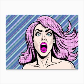 Woman With Pink Hair Canvas Print