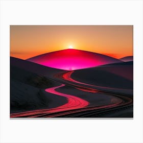 Sunset Over The Desert Canvas Print